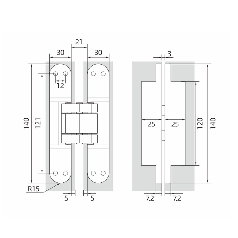 Three-dimensional adjustable hinge-60KG