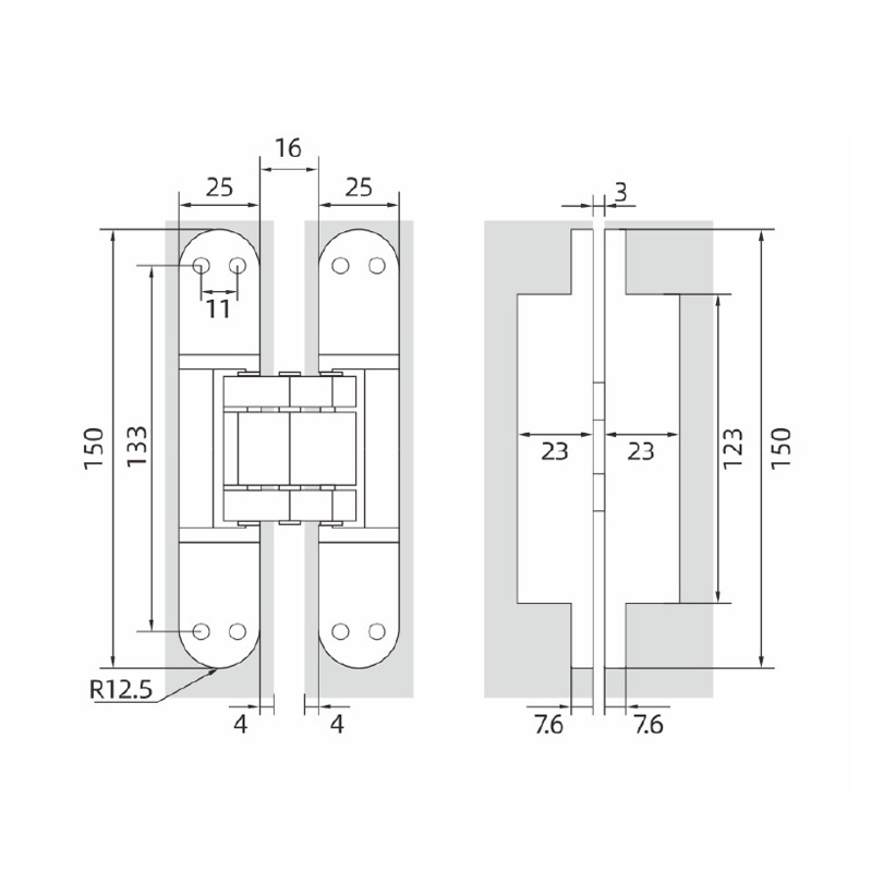 Three-dimensional adjustable hinge-40KG