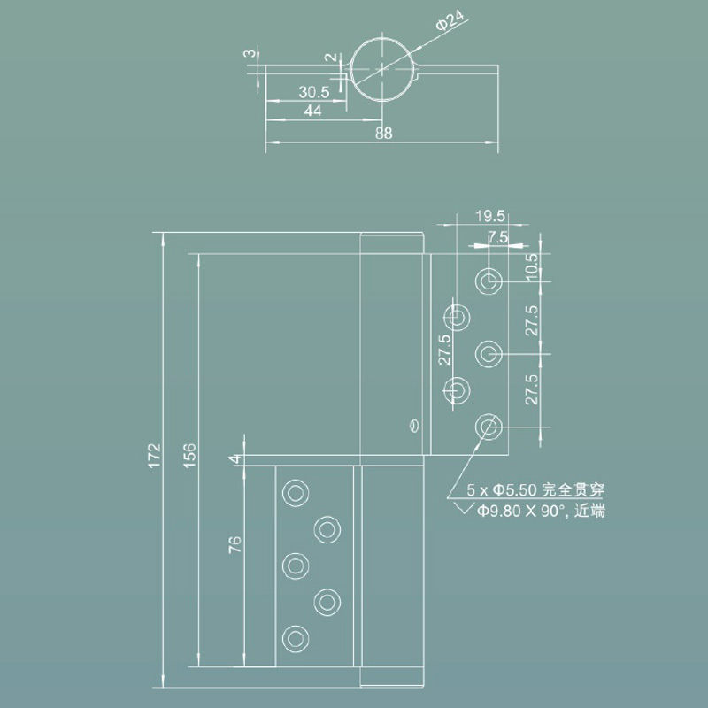 Flag hinge-ME type